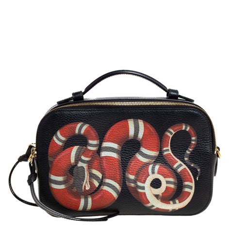 gucci kingsnake camera bag printed leather medium|Designer Camera Bags for Women .